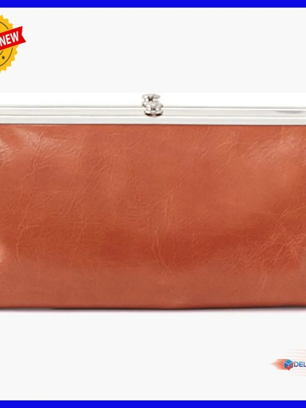 Leather Hobo Bag with Clasp Closure, Shoulder Strap, Jetted Pocket